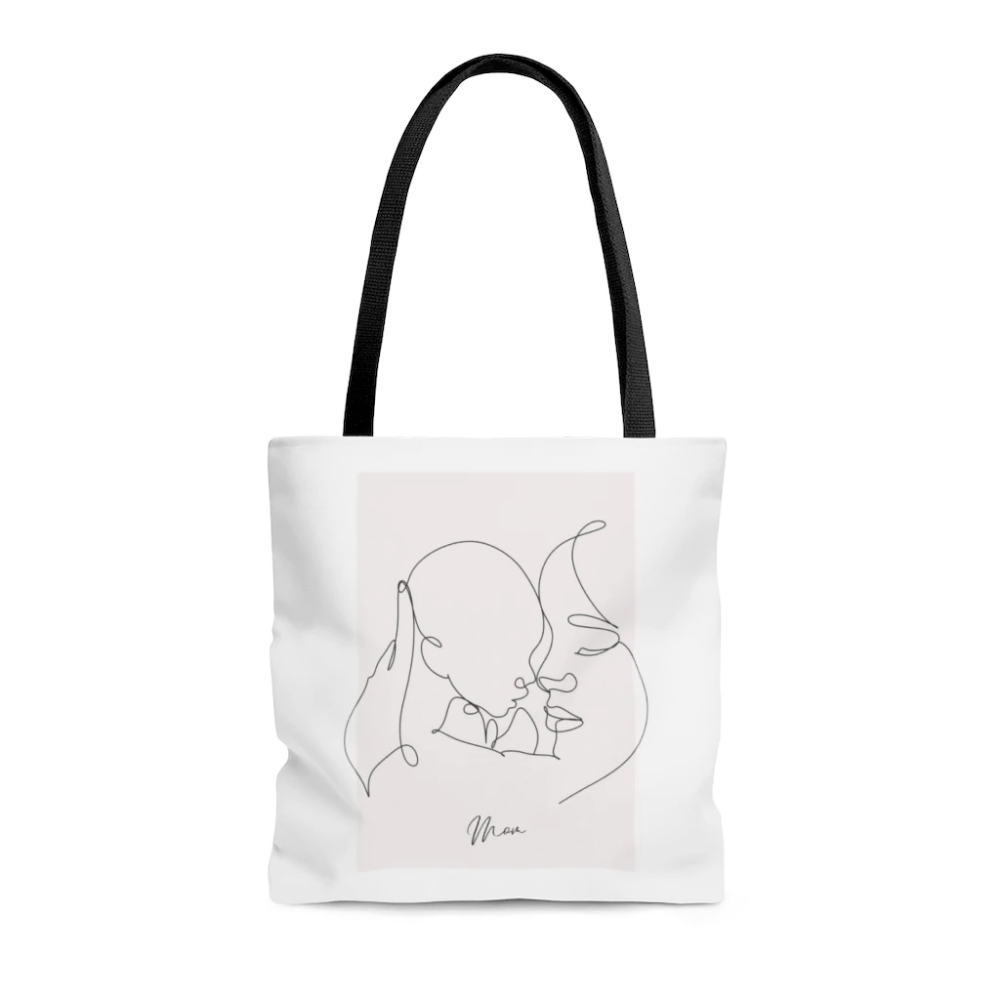 “Mom and I” Canvas Shopper Tote – Medium Everyday Bag