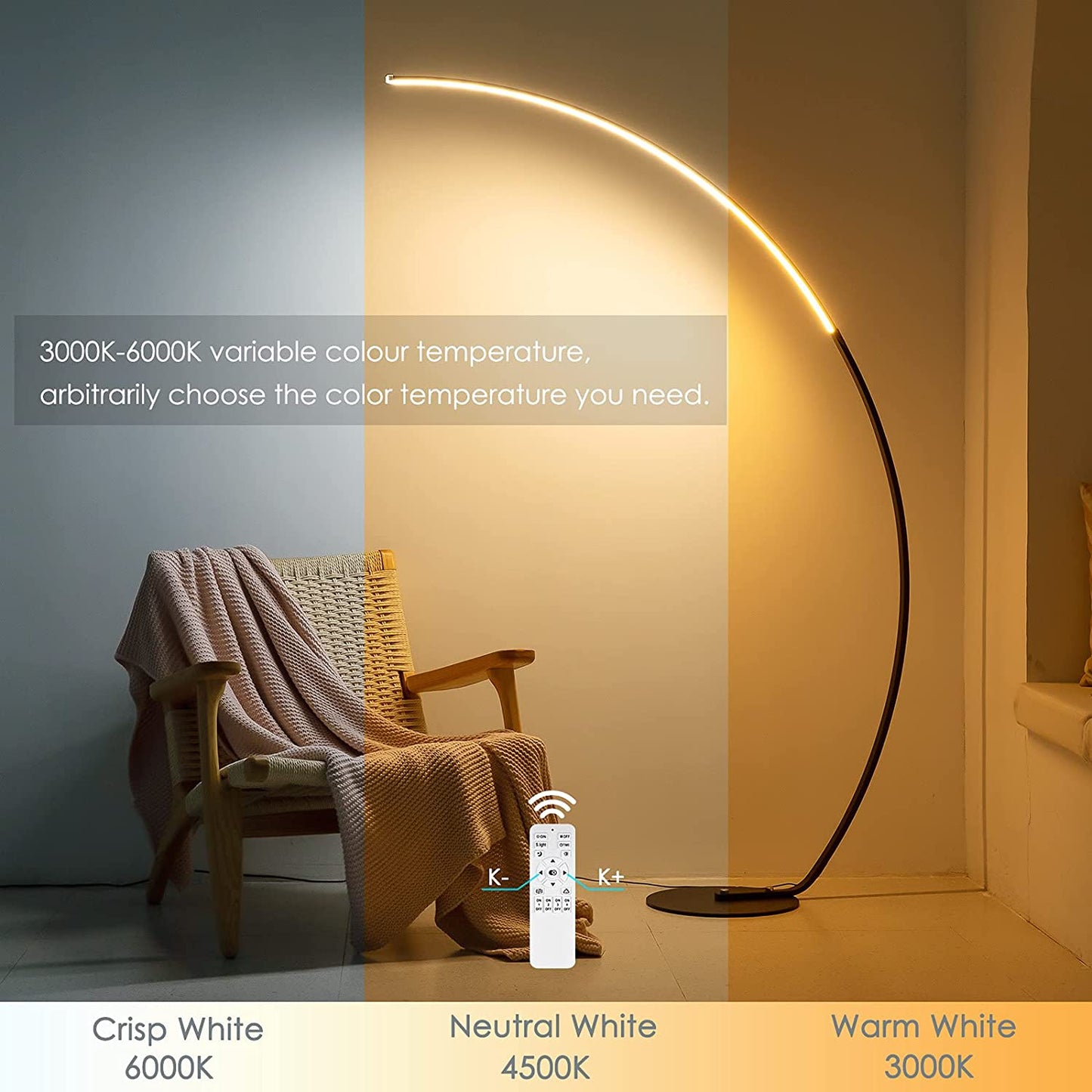 minimalist rgbw floor lamp for ambient living room lighting
