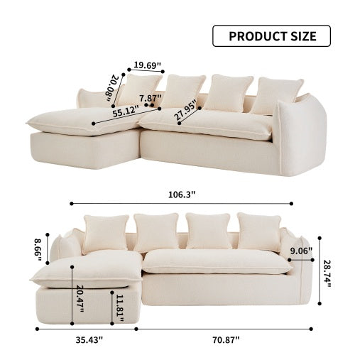 The LuneluX Oversized L-Shape Sofa