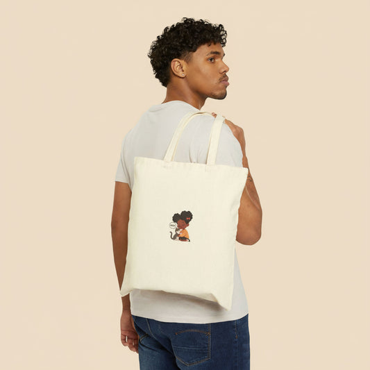 Eco-friendly coton tote bag with cat illustration