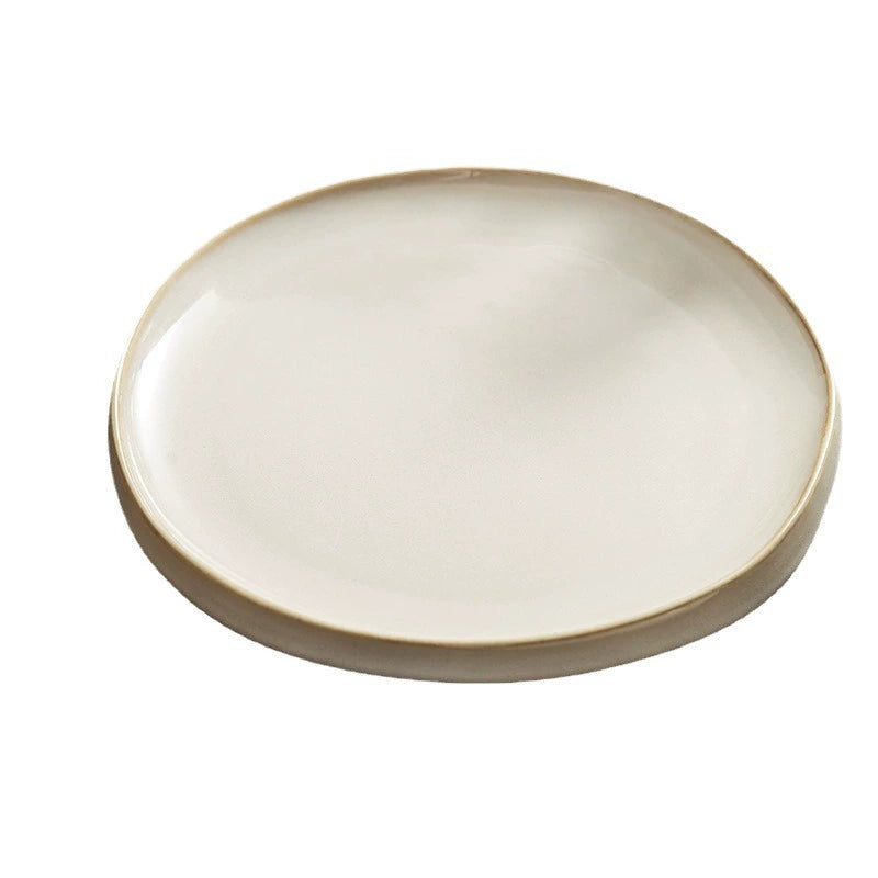 Japanese Creative Ceramic Dinner Plate – Large Flat Western-Style Stea