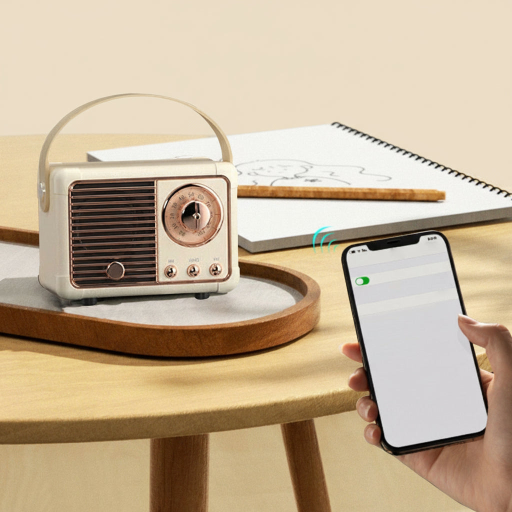Retro Bluetooth Speaker with Radio – Compact Wireless Audio