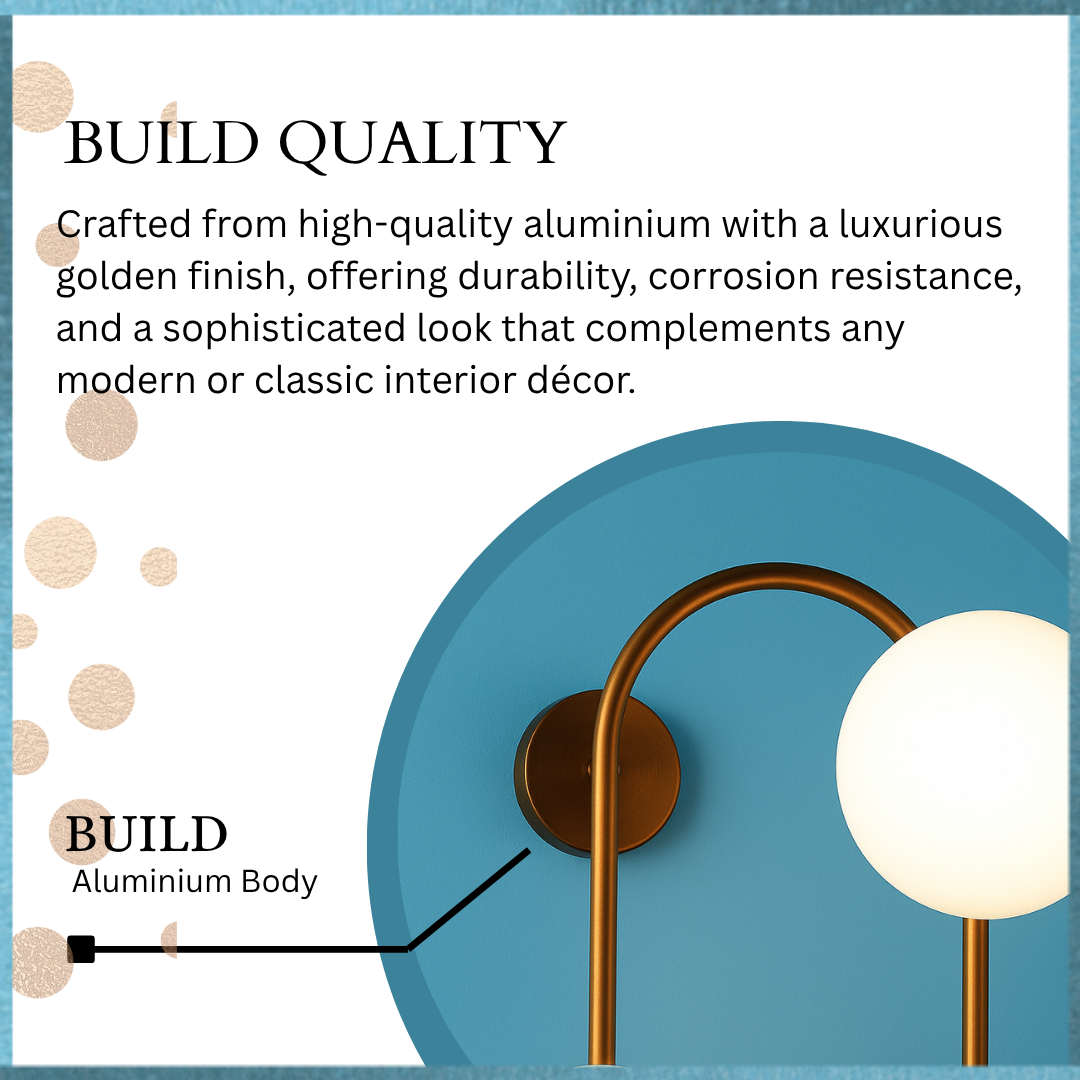 Chanya Haus Golden Decorative LED Wall Lamp